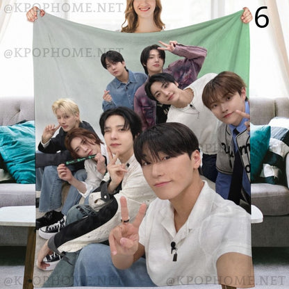 Ateez Group Blanket, Ateez Flannel Throw Blanket, Gifts for Atiny