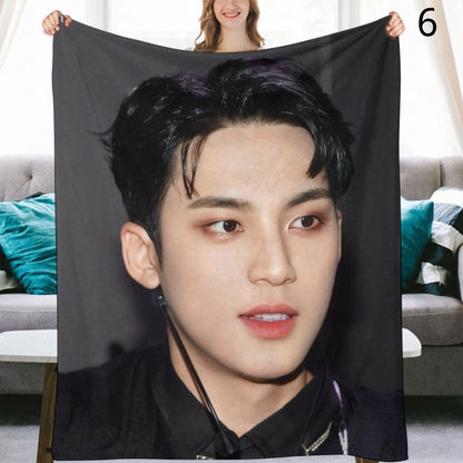 SEVENTEEN Mingyu Blanket, Seventeen Flannel Throw Blanket, Gifts for Carat