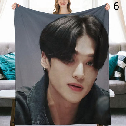 Ateez Wooyoung Blanket, Ateez Flannel Throw Blanket, Gifts for Atiny