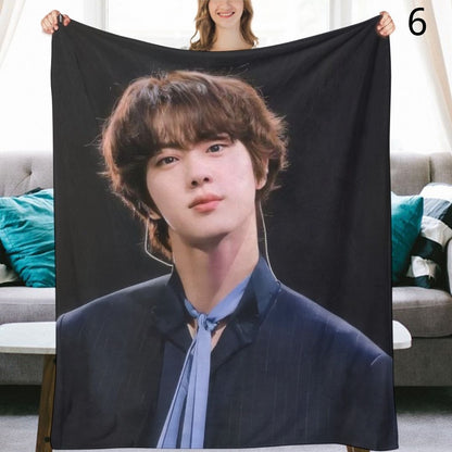 BTS Jin Blanket, BTS Bangtan Boys Flannel Throw Blanket, Gifts for Army