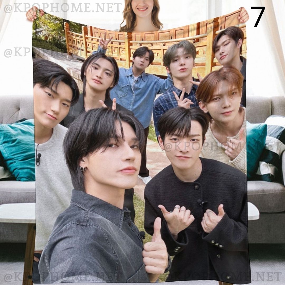 Ateez Group Blanket, Ateez Flannel Throw Blanket, Gifts for Atiny