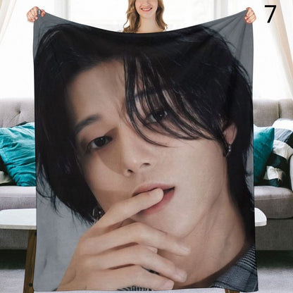 Ateez Wooyoung Blanket, Ateez Flannel Throw Blanket, Gifts for Atiny