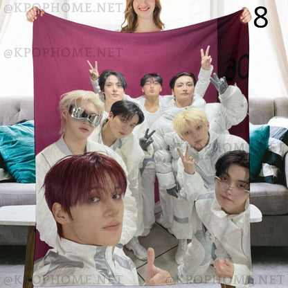 Ateez Group Blanket, Ateez Flannel Throw Blanket, Gifts for Atiny