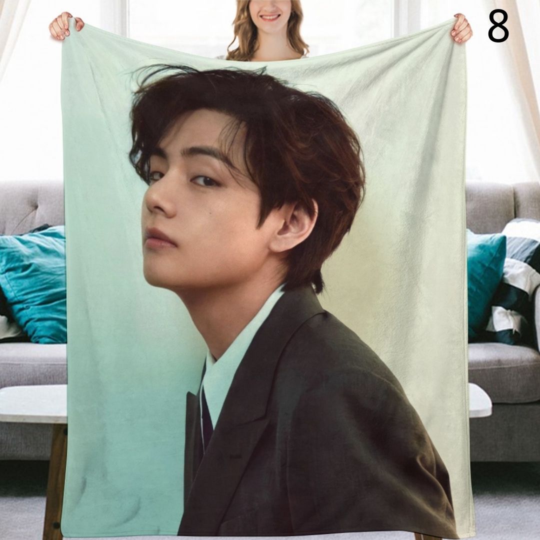 BTS V Taehyung Blanket, BTS Bangtan Boys Flannel Throw Blanket, Gifts for Army