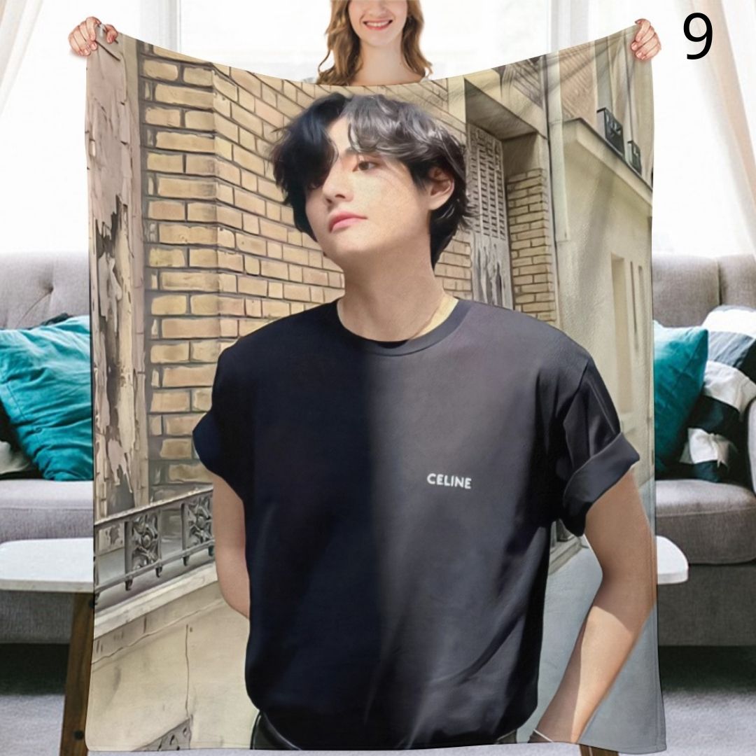 BTS V Taehyung Blanket, BTS Bangtan Boys Flannel Throw Blanket, Gifts for Army