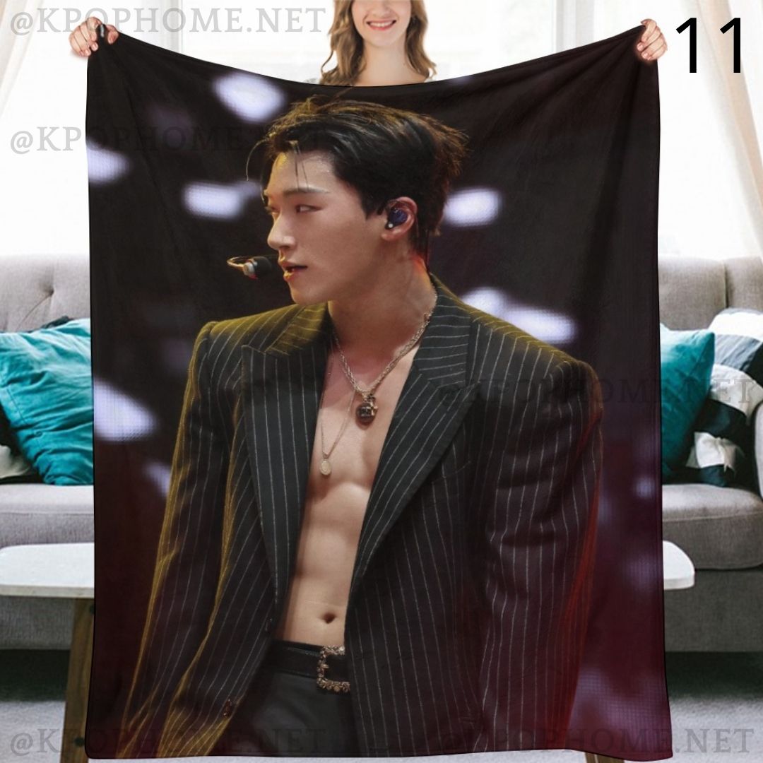 Ateez Choi San Blanket, Ateez Flannel Throw Blanket, Gifts for Atiny