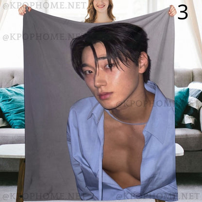 Ateez Choi San Blanket, Ateez Flannel Throw Blanket, Gifts for Atiny