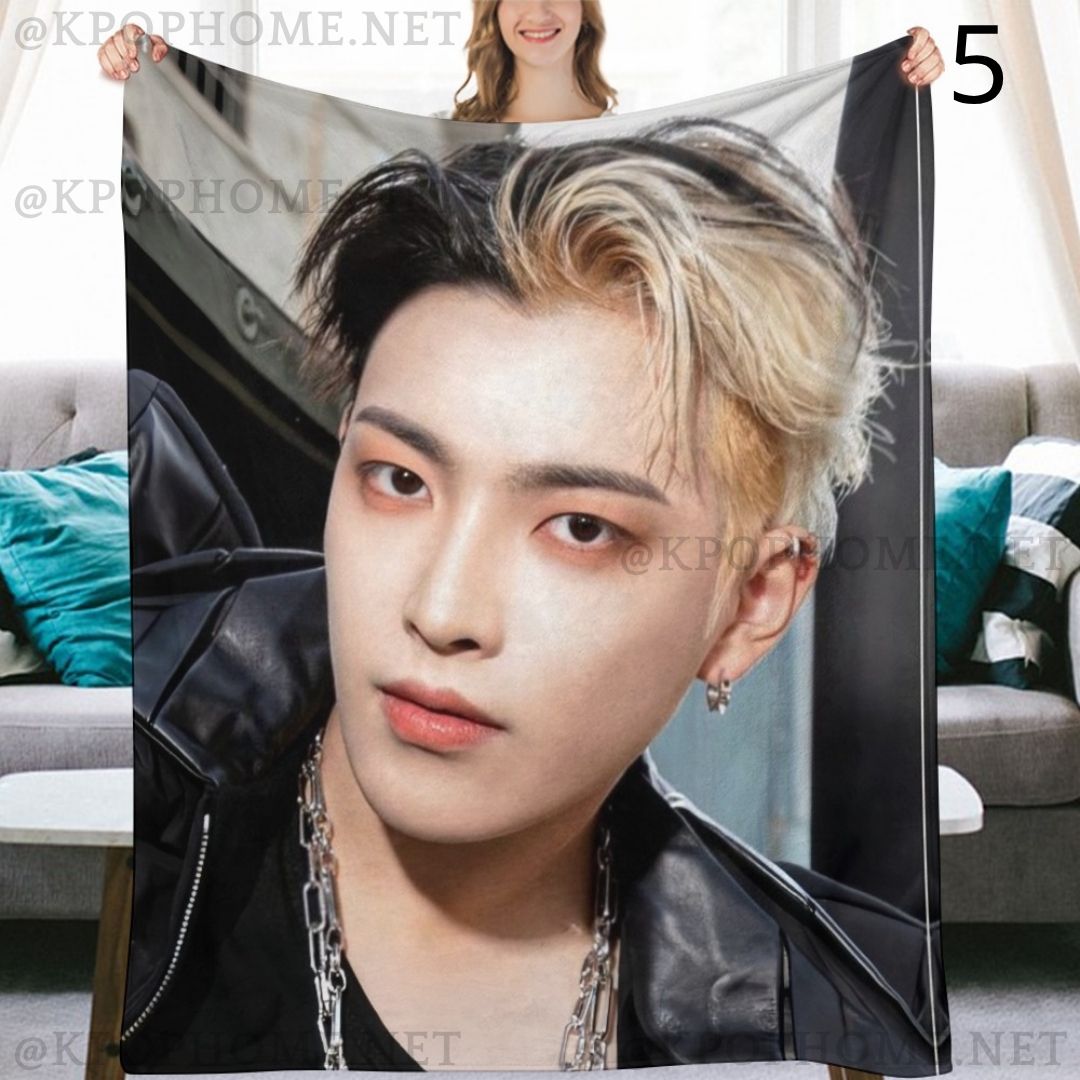 Ateez Hongjoong Blanket, Ateez Flannel Throw Blanket, Gifts for Atiny