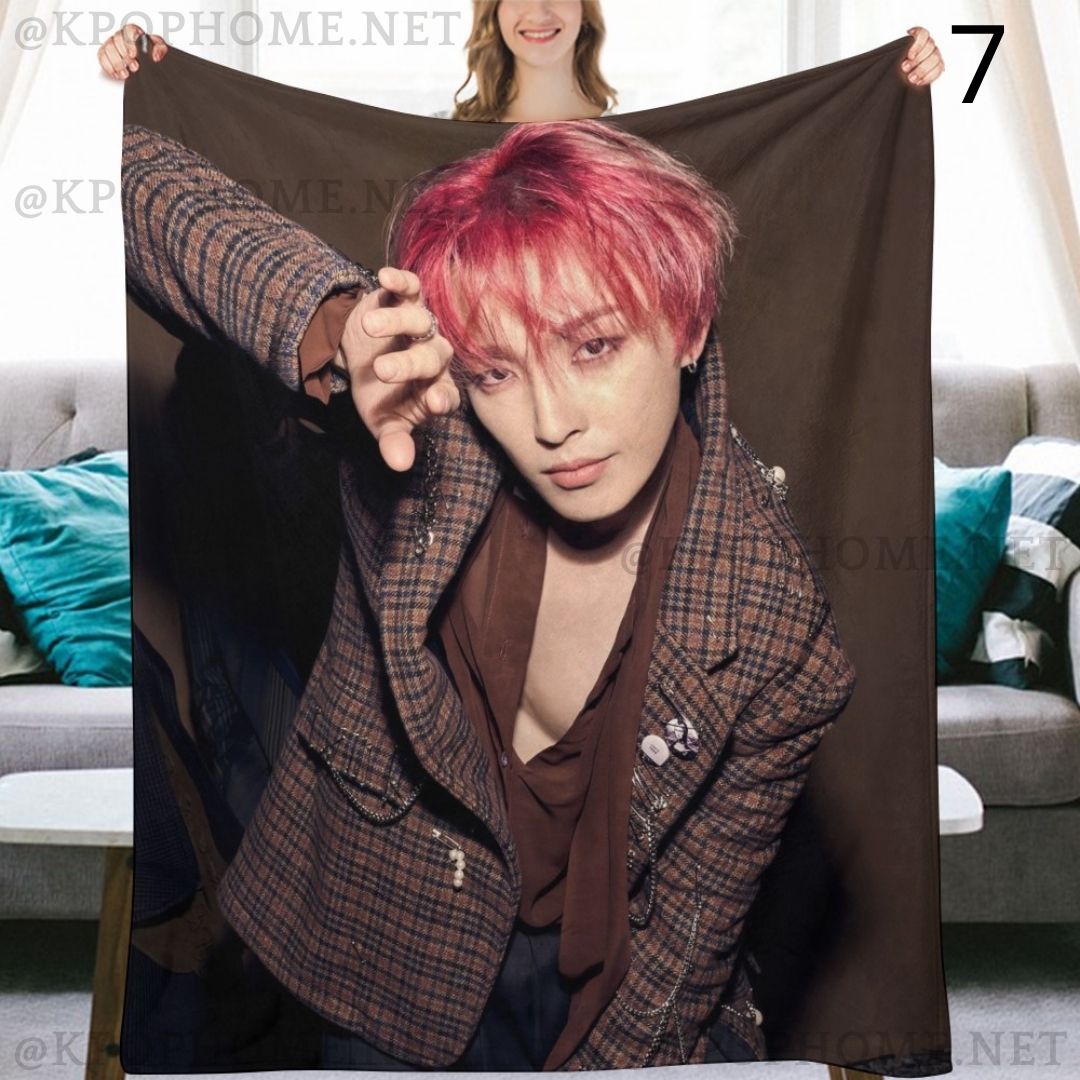 Ateez Hongjoong Blanket, Ateez Flannel Throw Blanket, Gifts for Atiny
