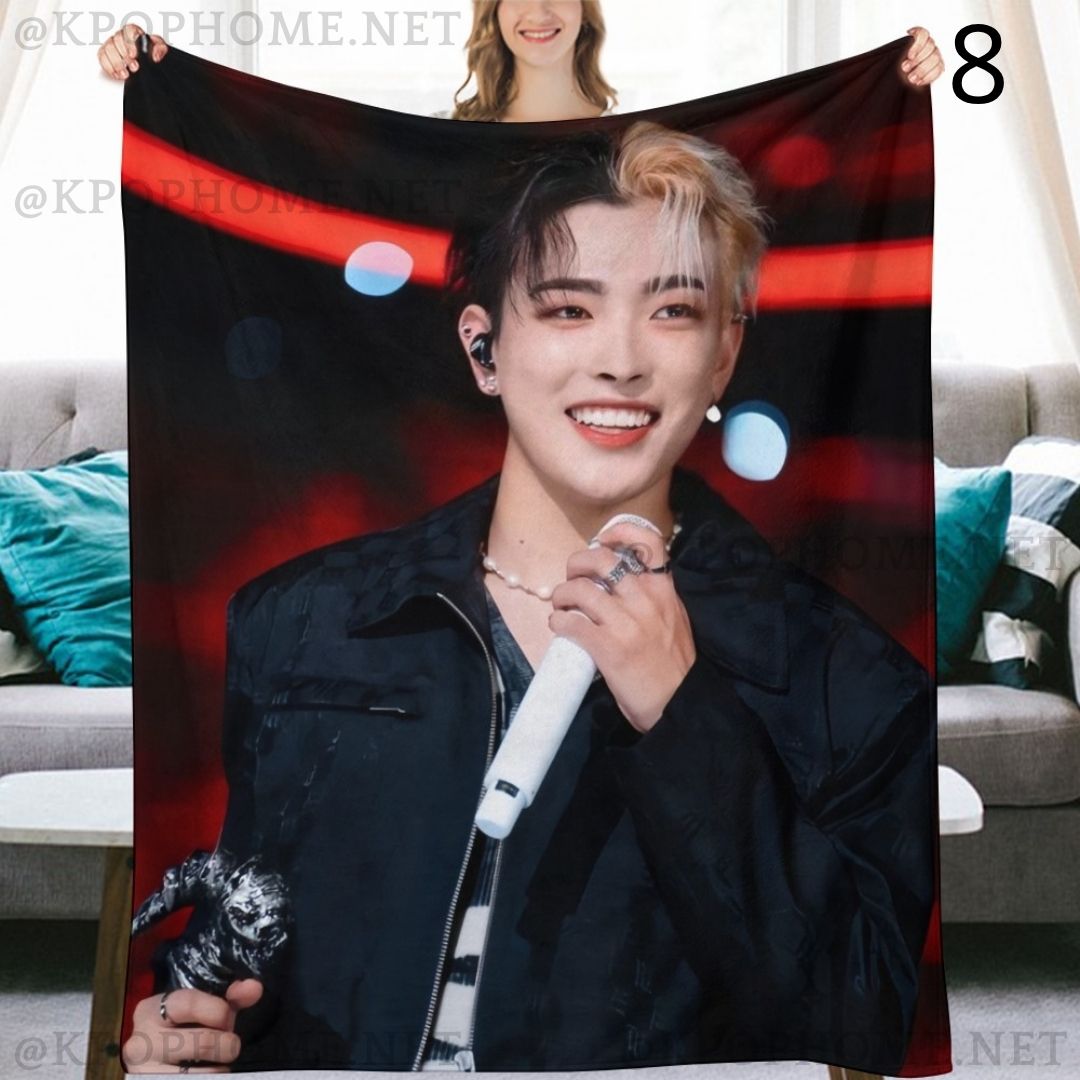 Ateez Hongjoong Blanket, Ateez Flannel Throw Blanket, Gifts for Atiny