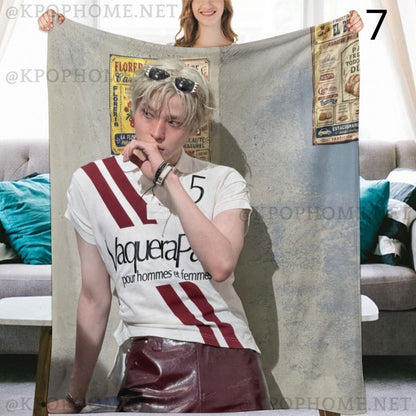 Ateez Yunho Blanket, Ateez Flannel Throw Blanket, Gifts for Atiny