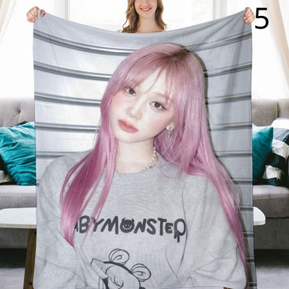 BABYMONSTER Pharita Blanket, BABYMONSTER Flannel Throw Blanket, Gifts for Monstize