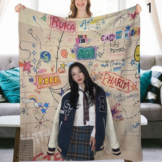 BABYMONSTER Ruka Blanket, BABYMONSTER Flannel Throw Blanket, Gifts for Monstize