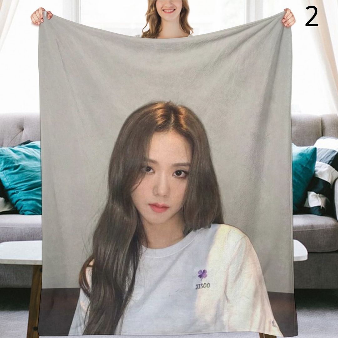 BLACKPINK Jisoo Blanket, BP Flannel Throw Blanket, Gifts for Blinks
