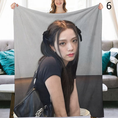 BLACKPINK Jisoo Blanket, BP Flannel Throw Blanket, Gifts for Blinks