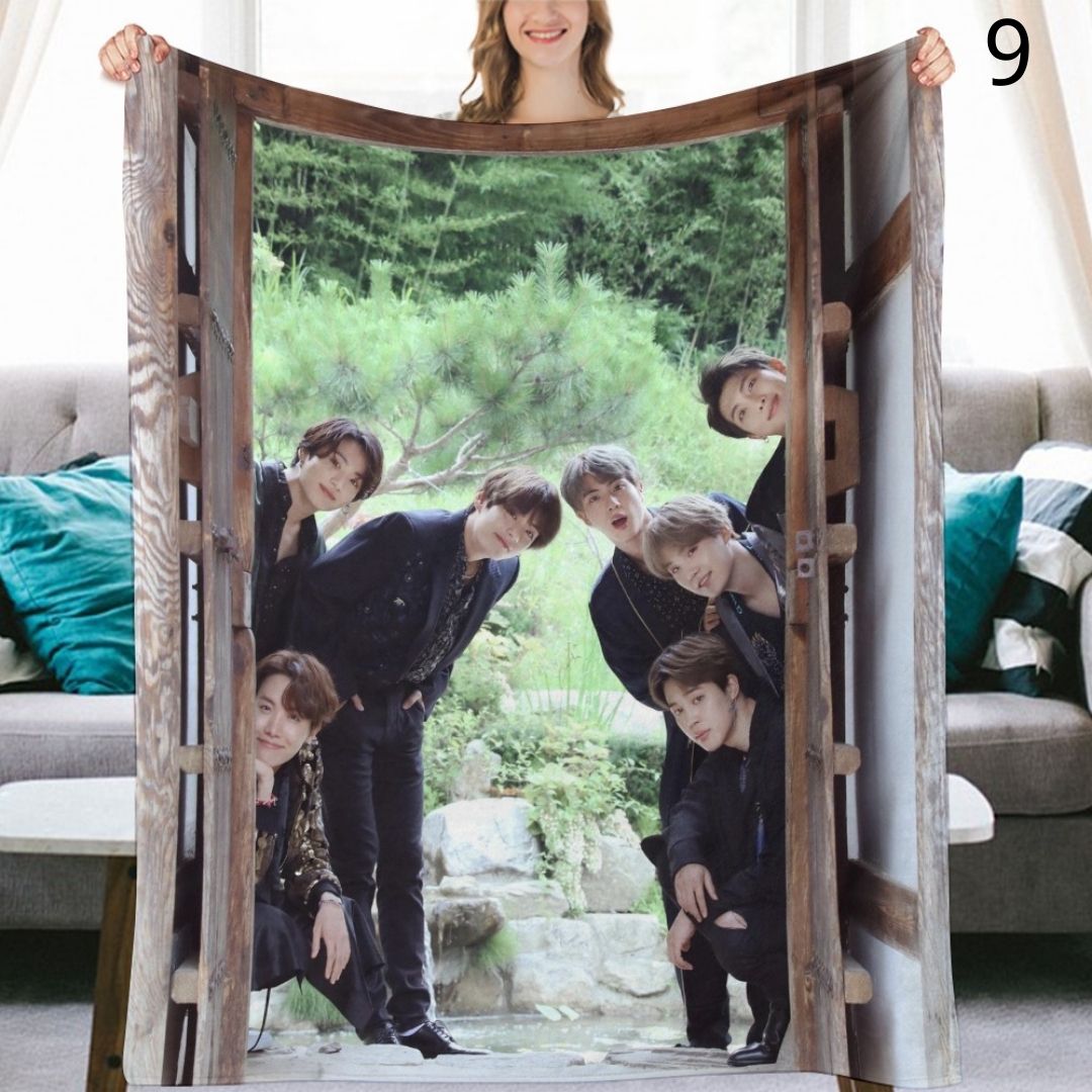 BTS Group Blanket, BTS Bangtan Boys Flannel Throw Blanket, Gifts for Army