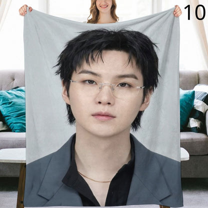 BTS Yoongi Suga Blanket, BTS Bangtan Boys Flannel Throw Blanket, Gifts for Army