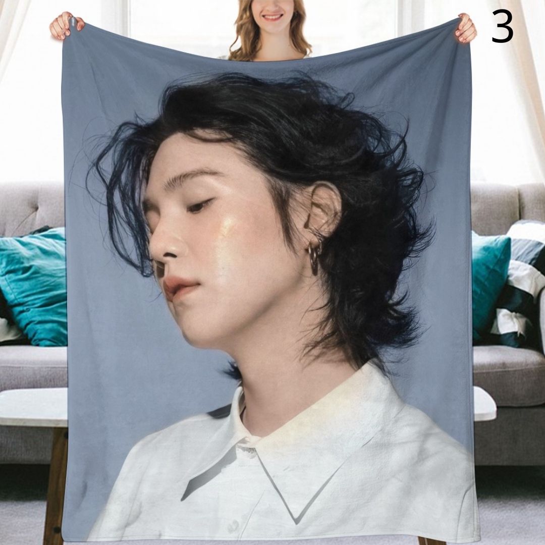 BTS Yoongi Suga Blanket, BTS Bangtan Boys Flannel Throw Blanket, Gifts for Army