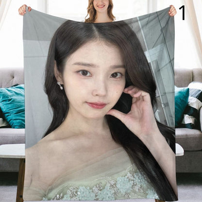 IU Blanket, IU Lee Ji-eun Soloist Flannel Throw Blanket, Gifts for Uaena