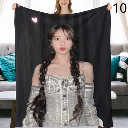 IU Blanket, IU Lee Ji-eun Soloist Flannel Throw Blanket, Gifts for Uaena