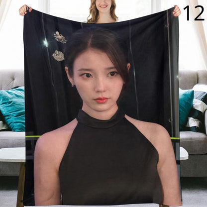 IU Blanket, IU Lee Ji-eun Soloist Flannel Throw Blanket, Gifts for Uaena