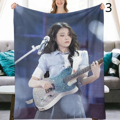 IU Blanket, IU Lee Ji-eun Soloist Flannel Throw Blanket, Gifts for Uaena