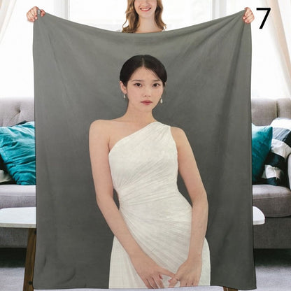IU Blanket, IU Lee Ji-eun Soloist Flannel Throw Blanket, Gifts for Uaena
