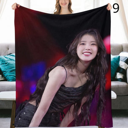 IU Blanket, IU Lee Ji-eun Soloist Flannel Throw Blanket, Gifts for Uaena