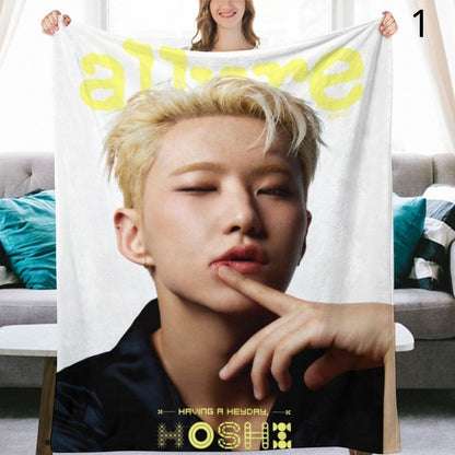 SEVENTEEN Hoshi Blanket, Seventeen Flannel Throw Blanket, Gifts for Carat