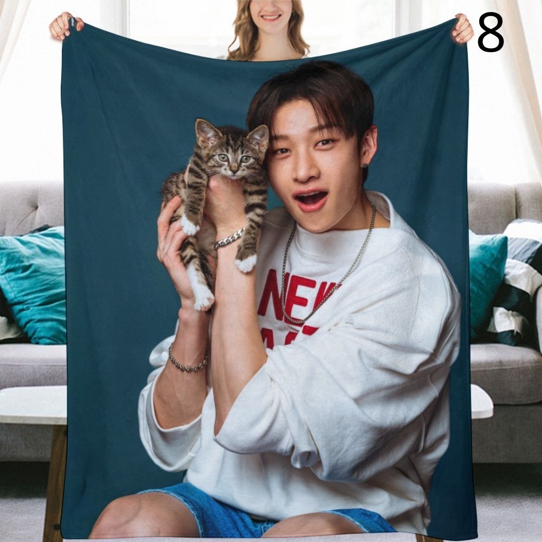 Stray Kids Bang Chan Blanket, SKZ Flannel Throw Blanket, Gifts for Stay