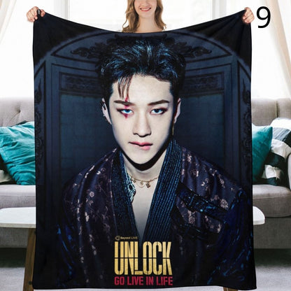 Stray Kids Bang Chan Blanket, SKZ Flannel Throw Blanket, Gifts for Stay