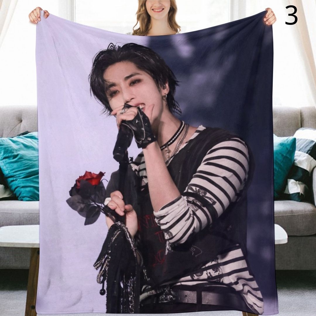Stray Kids Han Blanket, SKZ Flannel Throw Blanket, Gifts for Stay
