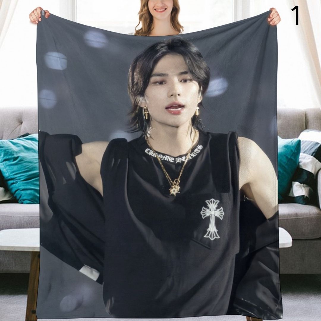 Stray Kids Hyunjin Blanket, SKZ Flannel Throw Blanket, Gifts for Stay