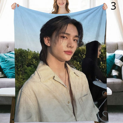 Stray Kids Hyunjin Blanket, SKZ Flannel Throw Blanket, Gifts for Stay