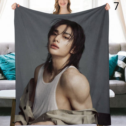 Stray Kids Hyunjin Blanket, SKZ Flannel Throw Blanket, Gifts for Stay
