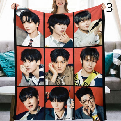 Super Junior Blanket, SuJu Flannel Throw Blanket, Gifts for ELF