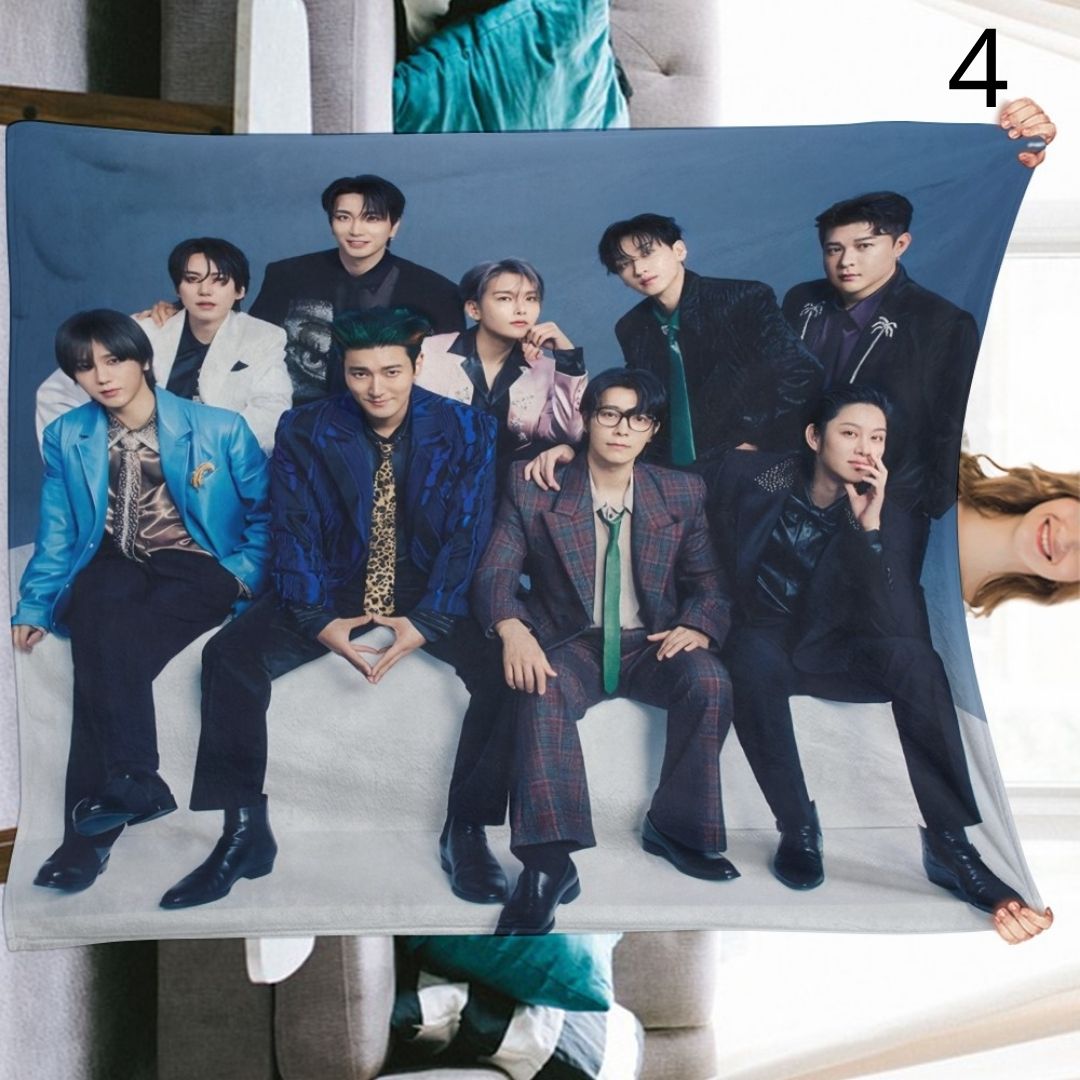 Super Junior Blanket, SuJu Flannel Throw Blanket, Gifts for ELF