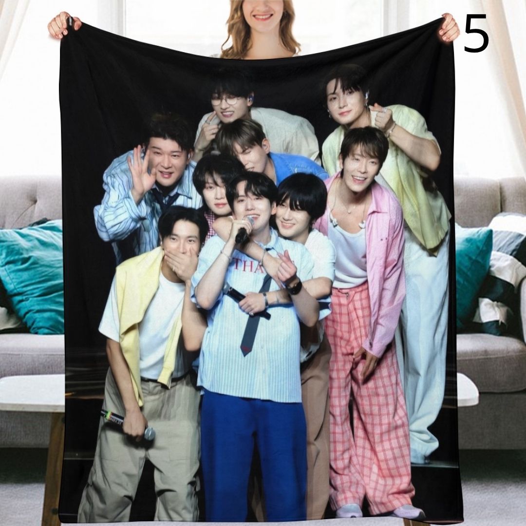 Super Junior Blanket, SuJu Flannel Throw Blanket, Gifts for ELF