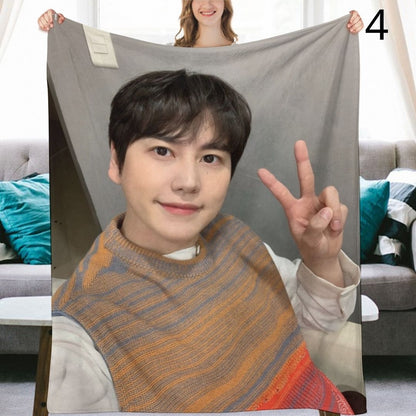 Super Junior Kyuhyun Blanket, SuJu Flannel Throw Blanket, Gifts for ELF