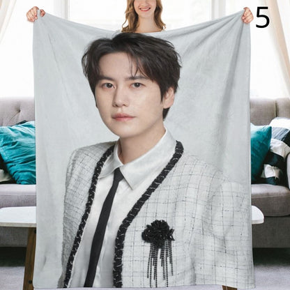 Super Junior Kyuhyun Blanket, SuJu Flannel Throw Blanket, Gifts for ELF