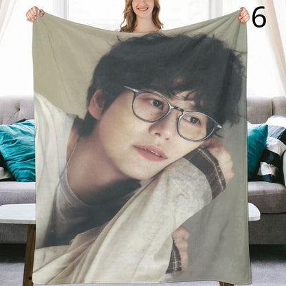Super Junior Kyuhyun Blanket, SuJu Flannel Throw Blanket, Gifts for ELF