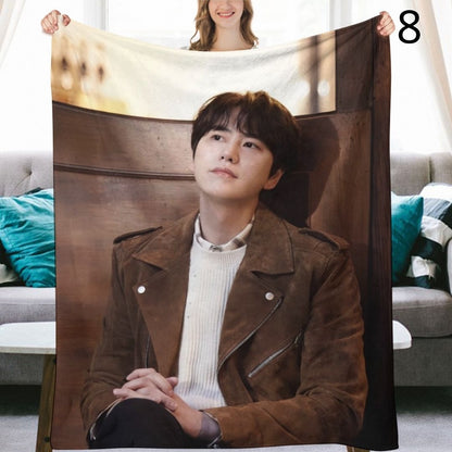 Super Junior Kyuhyun Blanket, SuJu Flannel Throw Blanket, Gifts for ELF