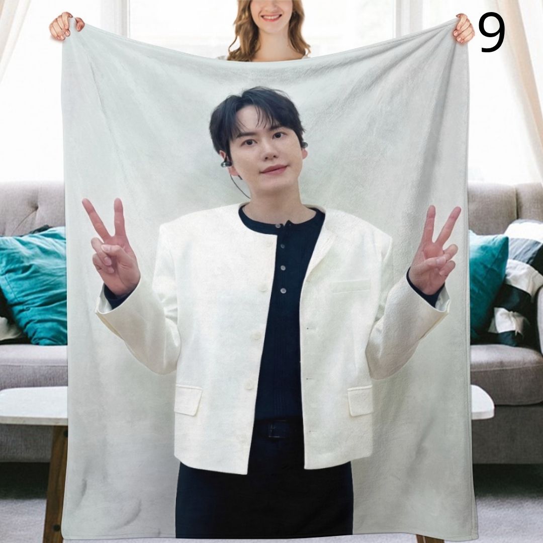 Super Junior Kyuhyun Blanket, SuJu Flannel Throw Blanket, Gifts for ELF