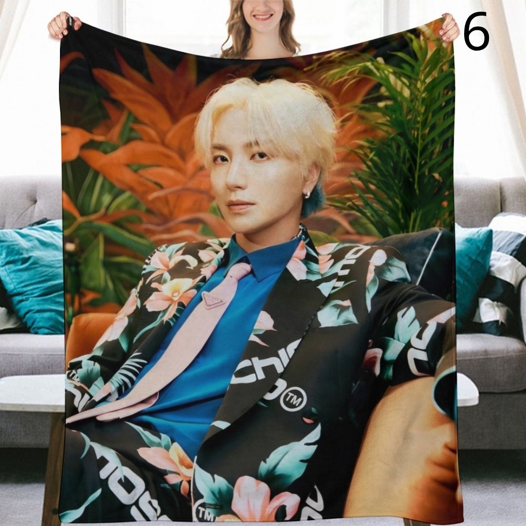 Super Junior Leeteuk Blanket, SuJu Flannel Throw Blanket, Gifts for ELF