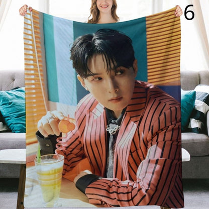 Super Junior Ryeowook Blanket, SuJu Flannel Throw Blanket, Gifts for ELF