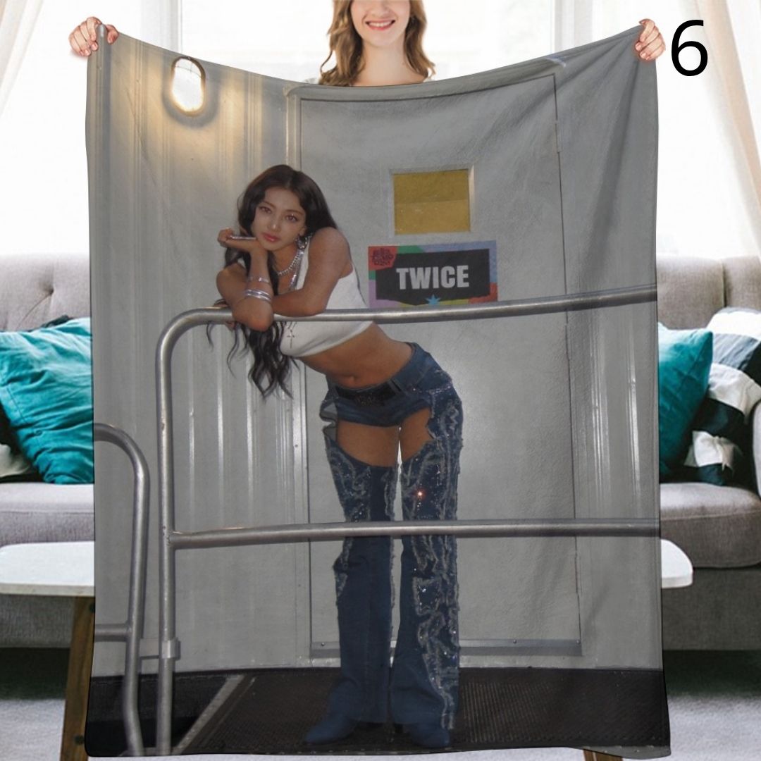TWICE Jihyo Blanket, TWICE Flannel Throw Blanket, Gifts for ONCE