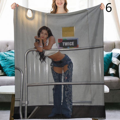 TWICE Jihyo Blanket, TWICE Flannel Throw Blanket, Gifts for ONCE