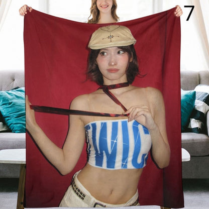 TWICE Momo Blanket, TWICE Flannel Throw Blanket, Gifts for ONCE