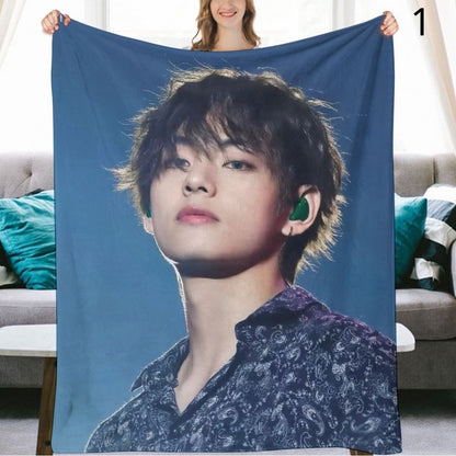 BTS V Taehyung Blanket, BTS Bangtan Boys Flannel Throw Blanket, Gifts for Army